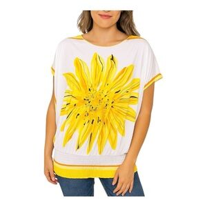 ISABELLA RODRIGUEZ Womens Size Small Short Sleeve Bohemian Peasant Blouse Shirt